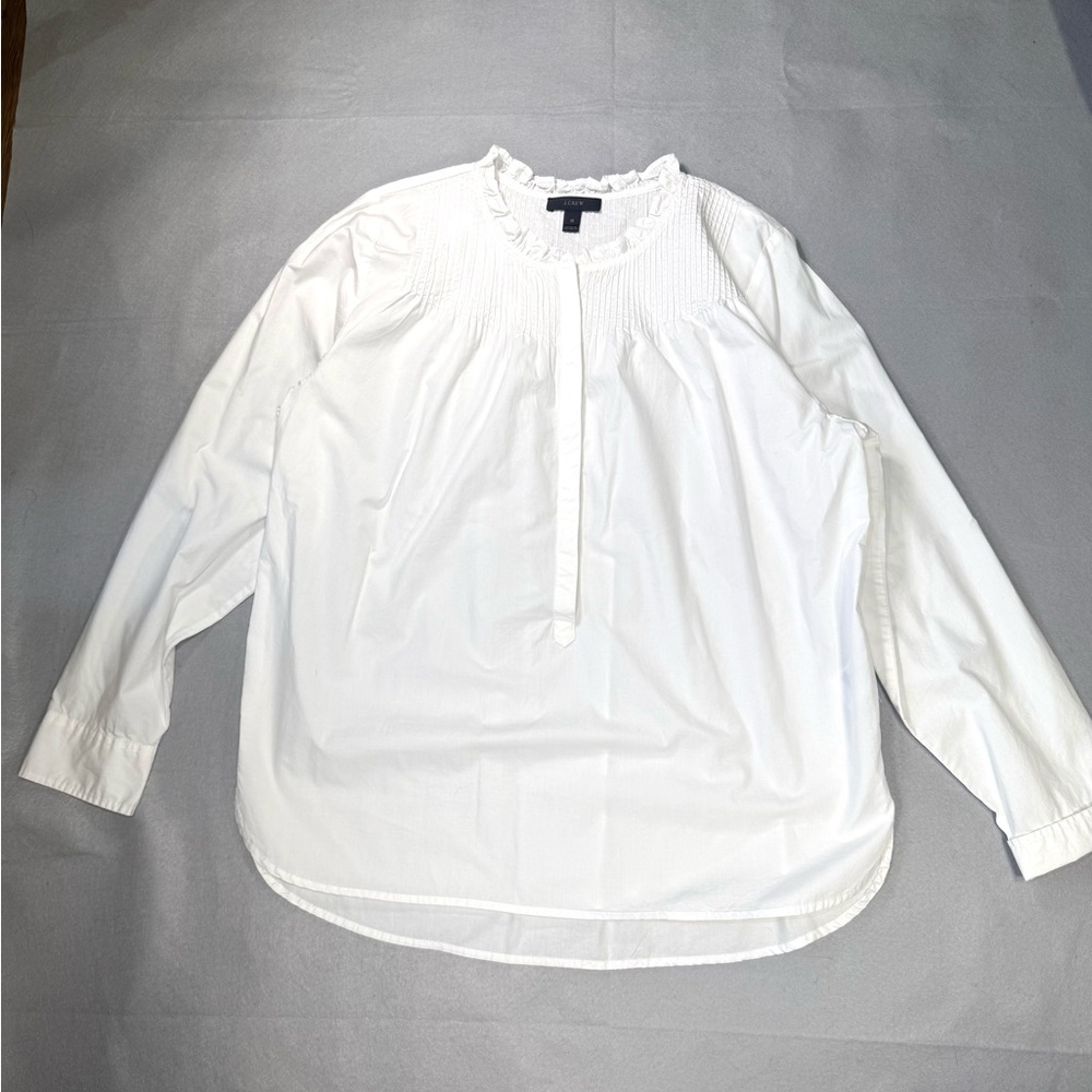 J. Crew White Women's Ruffle Blouse